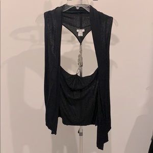 Cache Black Open back Cardigan